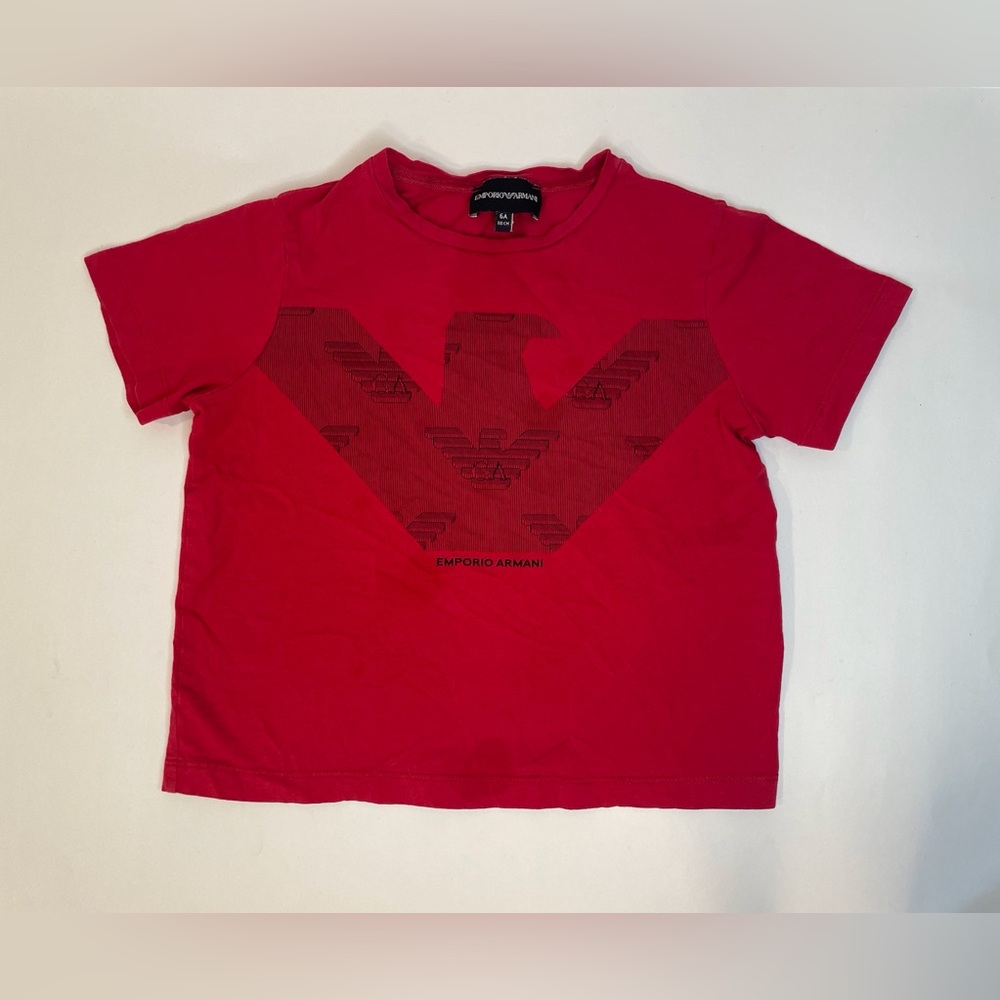 Emporio Armani Kid’s Red Cotton‎ T-Shirt Size 6